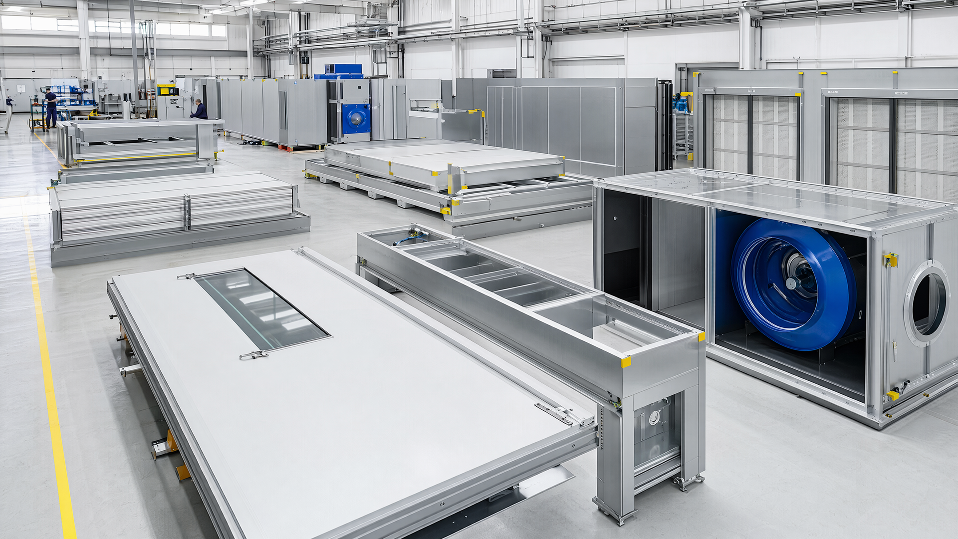 Representative large structural spray-booth module manufacturing