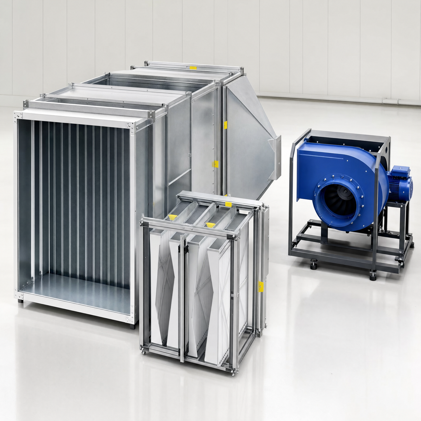 Representative air-supply plenum intake and generic fan group