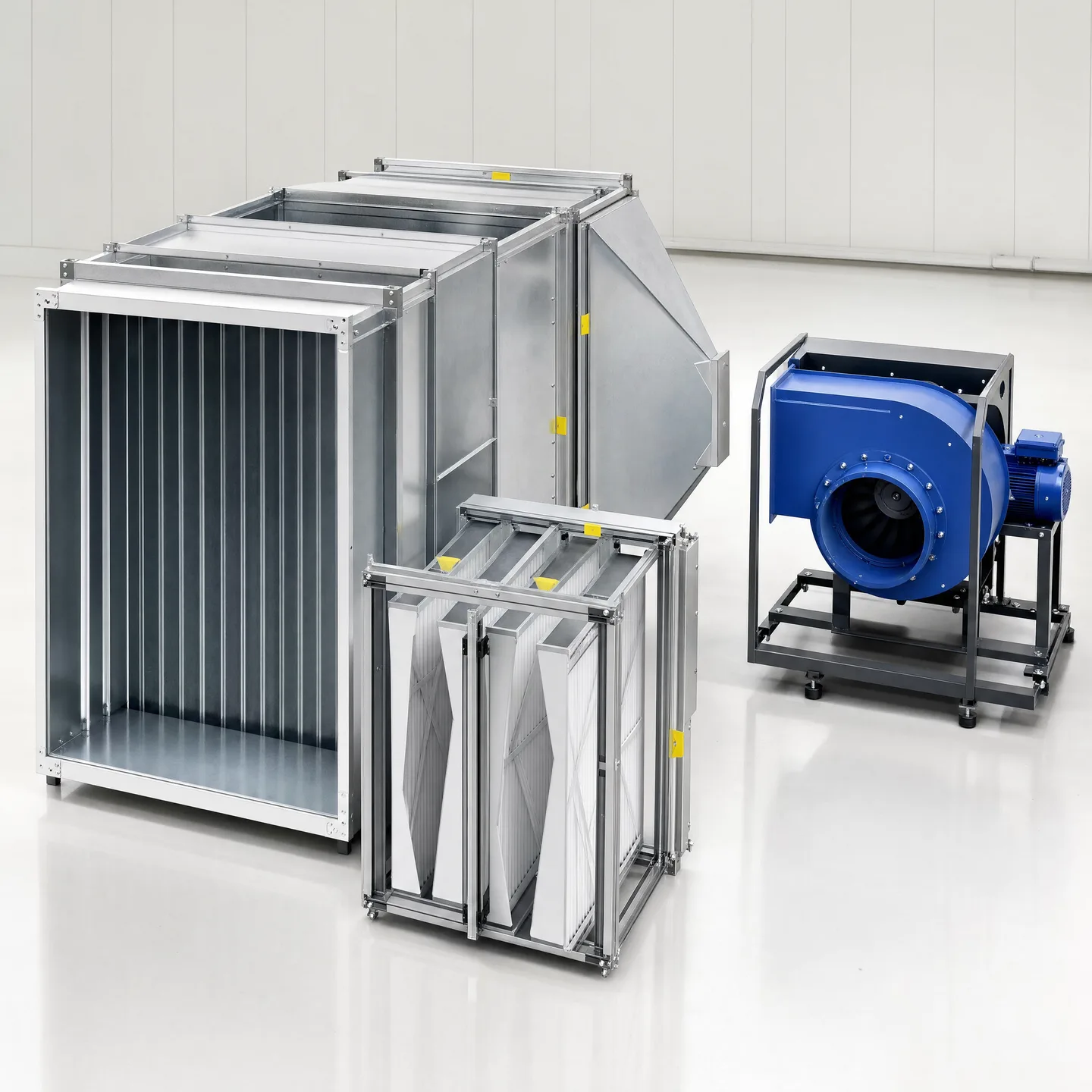 Representative air-supply plenum intake and generic fan group