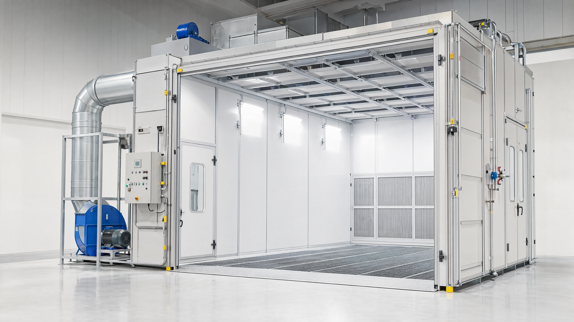 Representative complete custom modular spray booth for a project inquiry