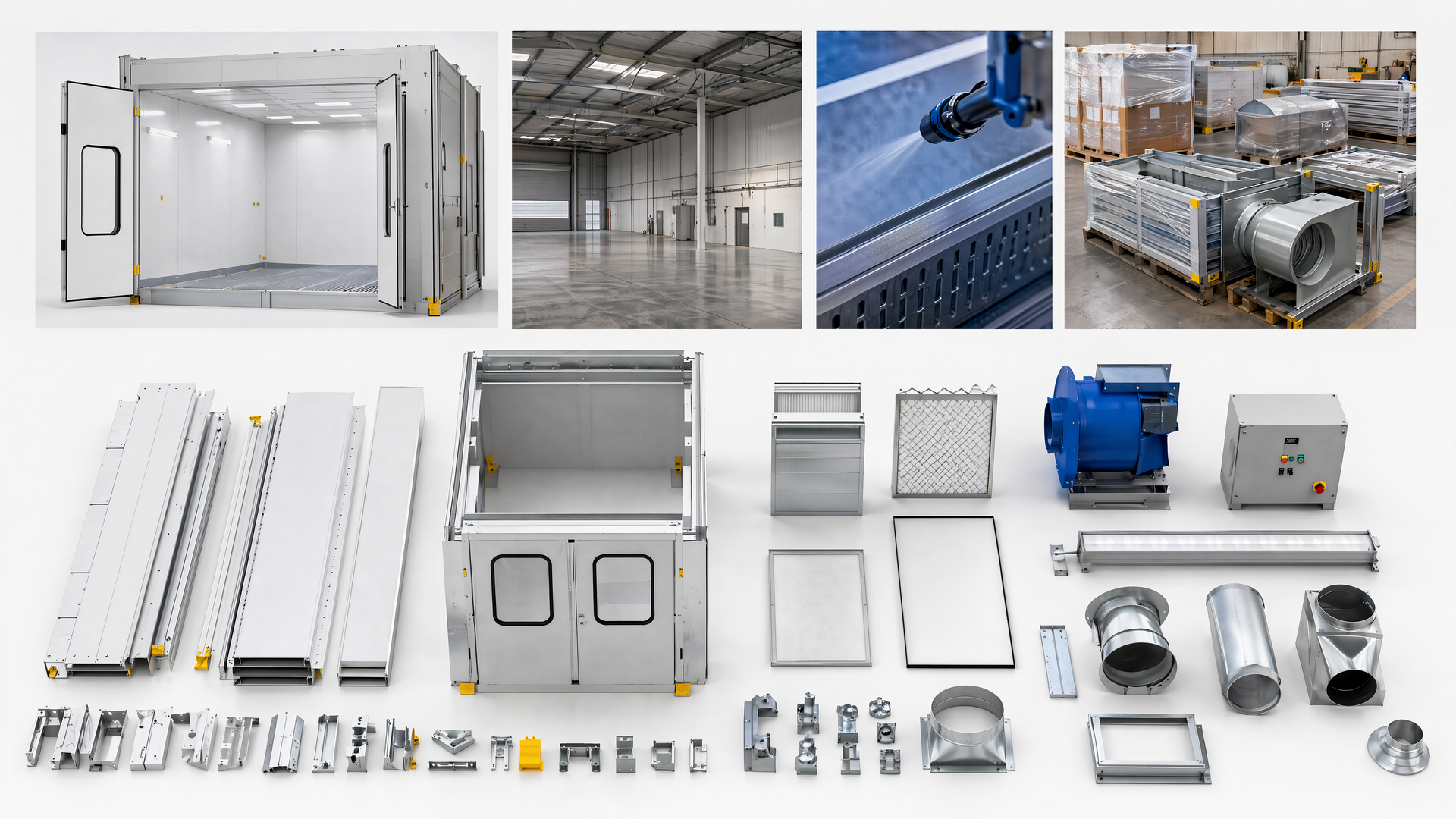 Illustrative project inputs for beginning a custom spray-booth layout