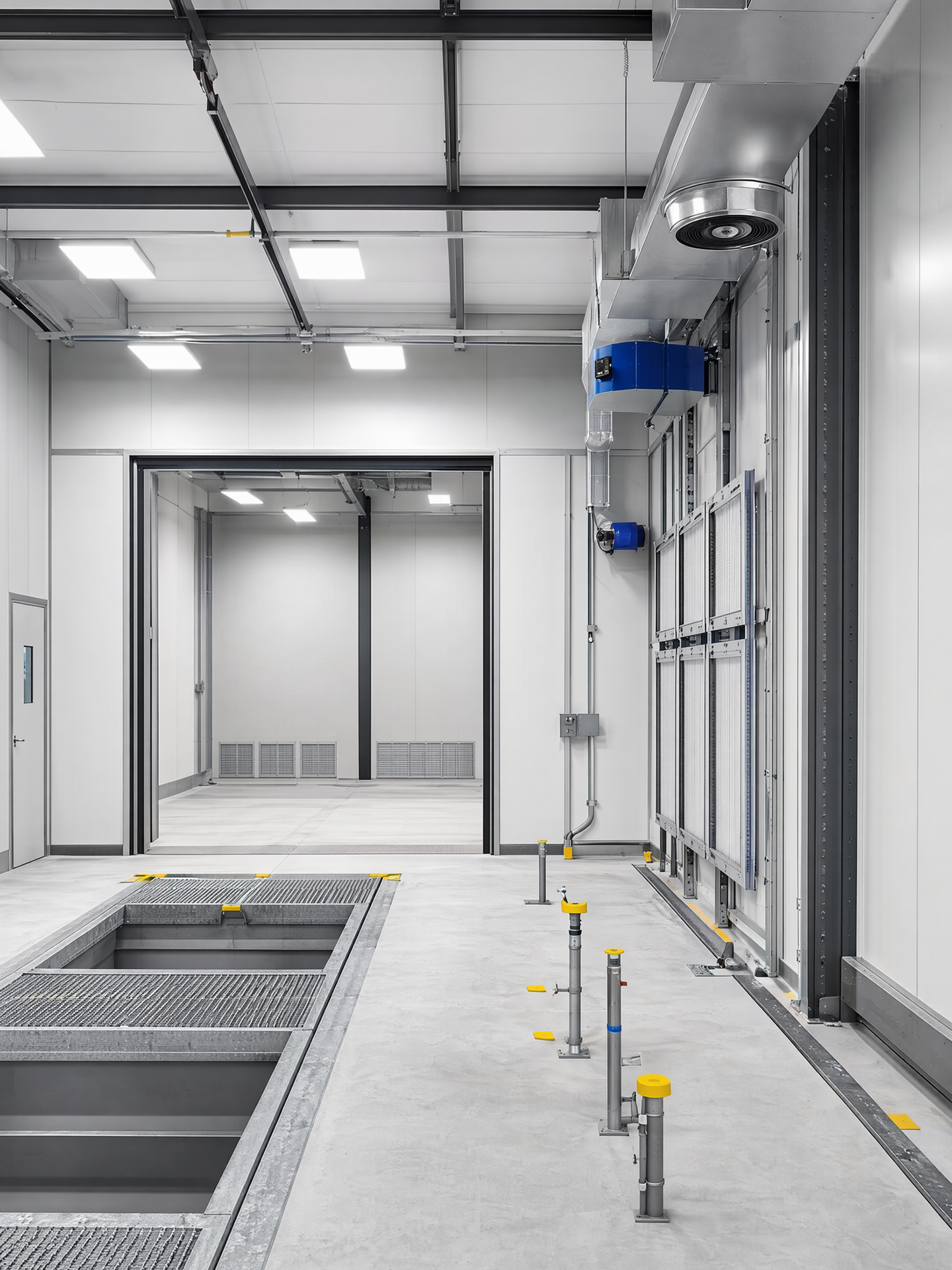 Representative prepared site before modular booth delivery